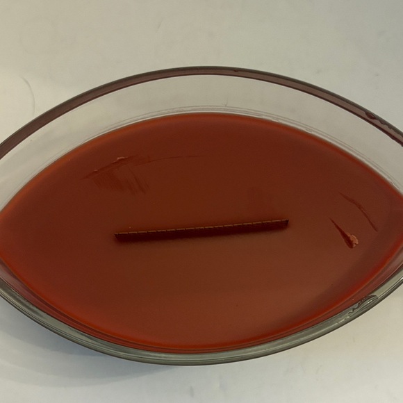 WoodWick Red Ellipse Candle with Wooden Lid - Picture 2 of 6